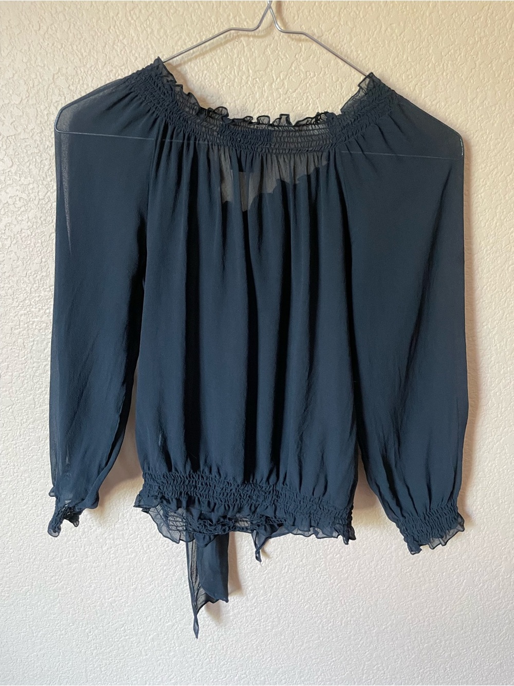 The Limited Black Off-Shoulder Sheer Blouse - Picture 7 of 9